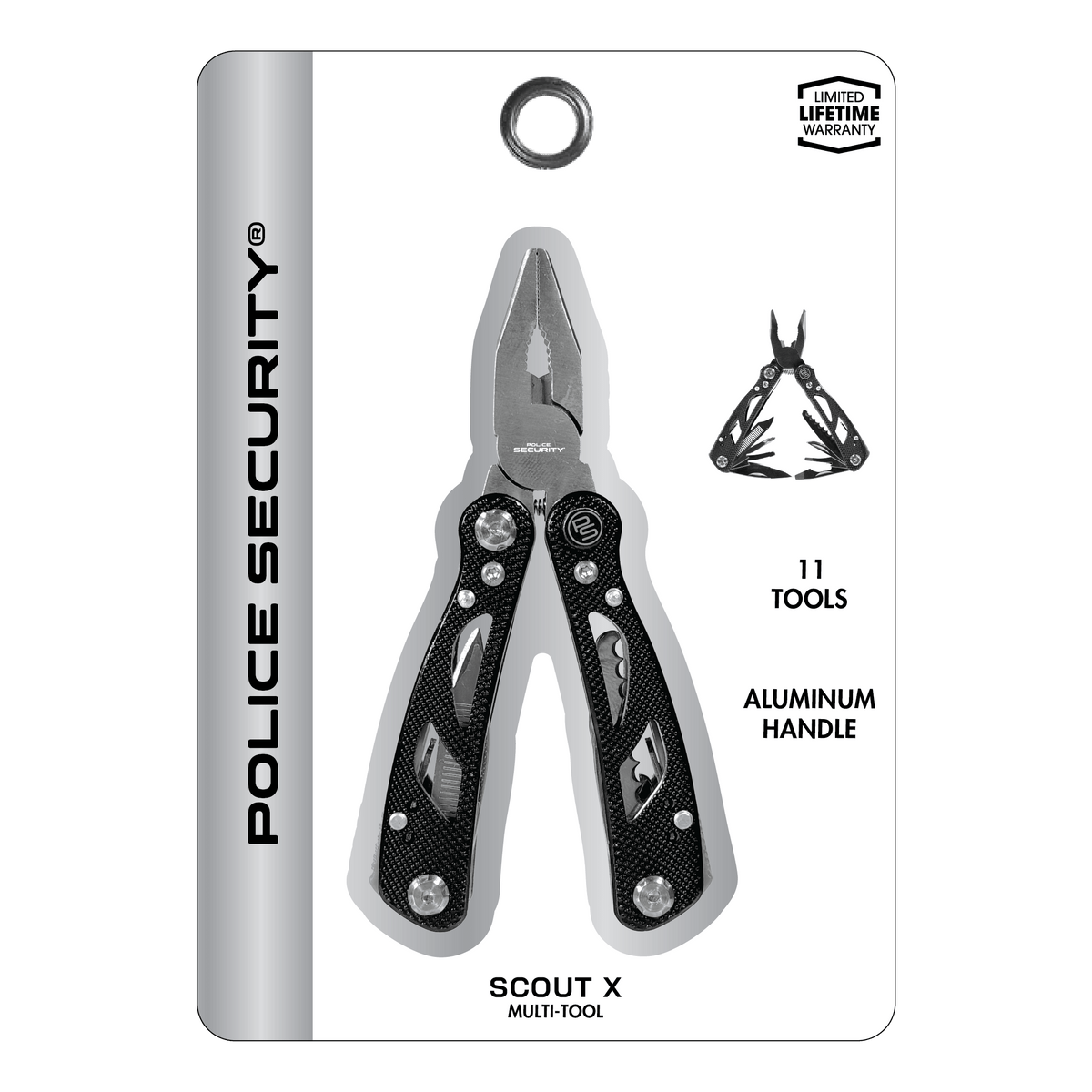 The packaging for the Police Security Scout X multi-tool