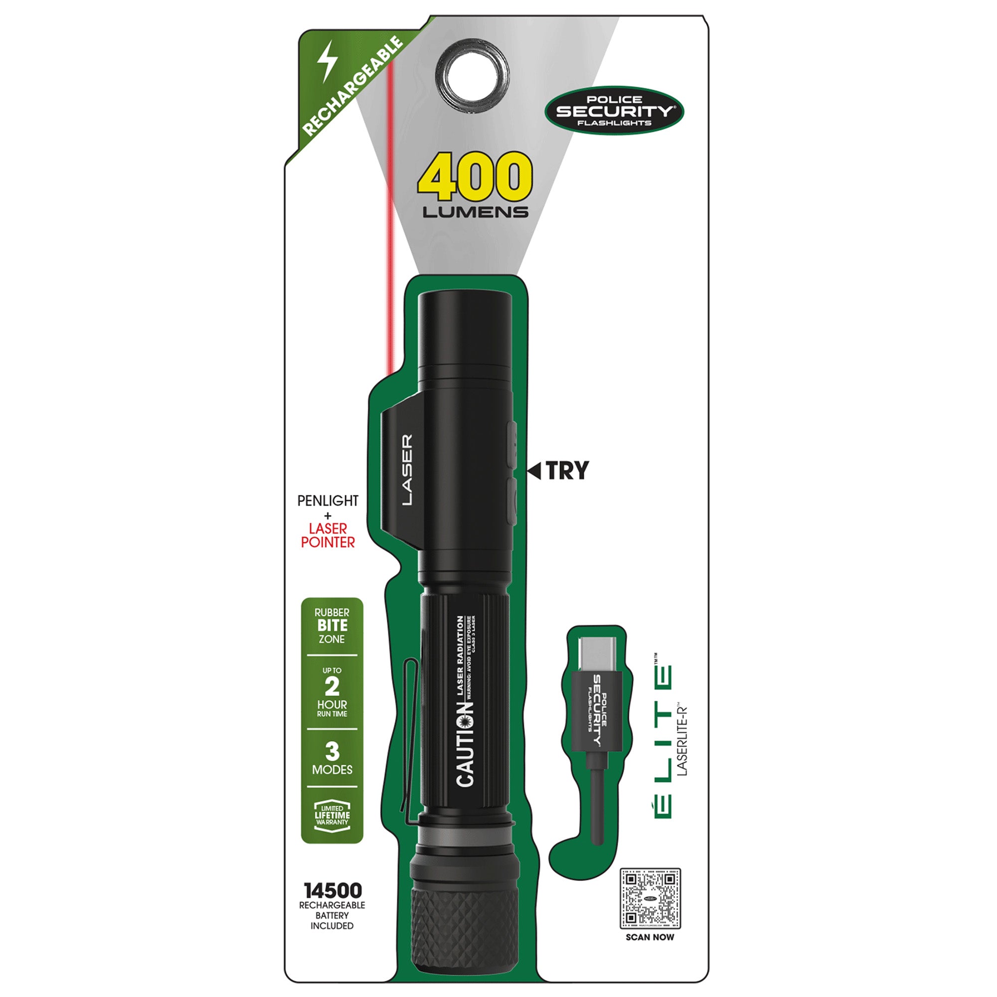 LASERLITE-R RECHARGEABLE FLASHLIGHT & LASER POINTER