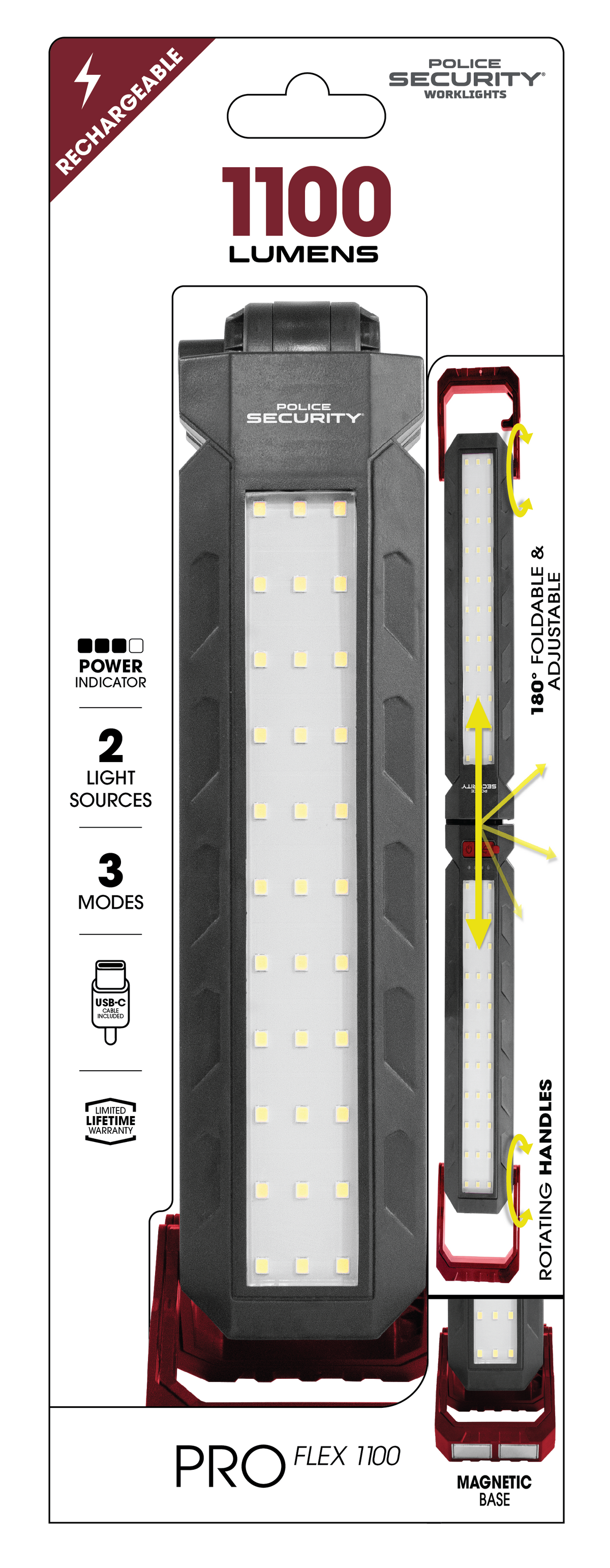 ProFlex 1100 Folding Rechargeable Dual-Panel Bar Worklight