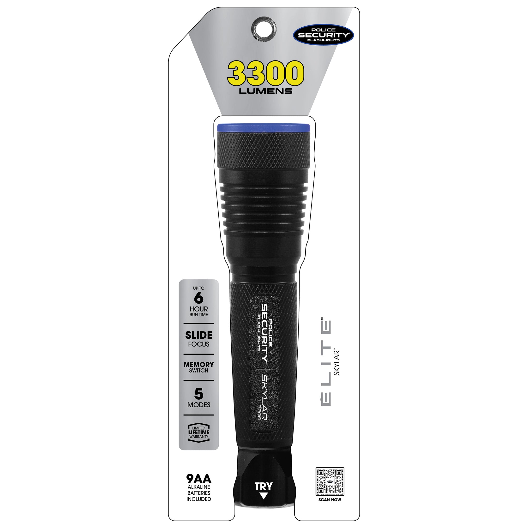 Skylar flashlight in retail packaging