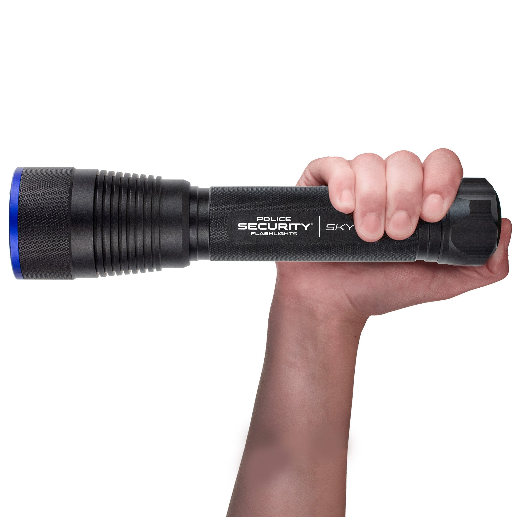 Skylar 3300 flashlight held in hand