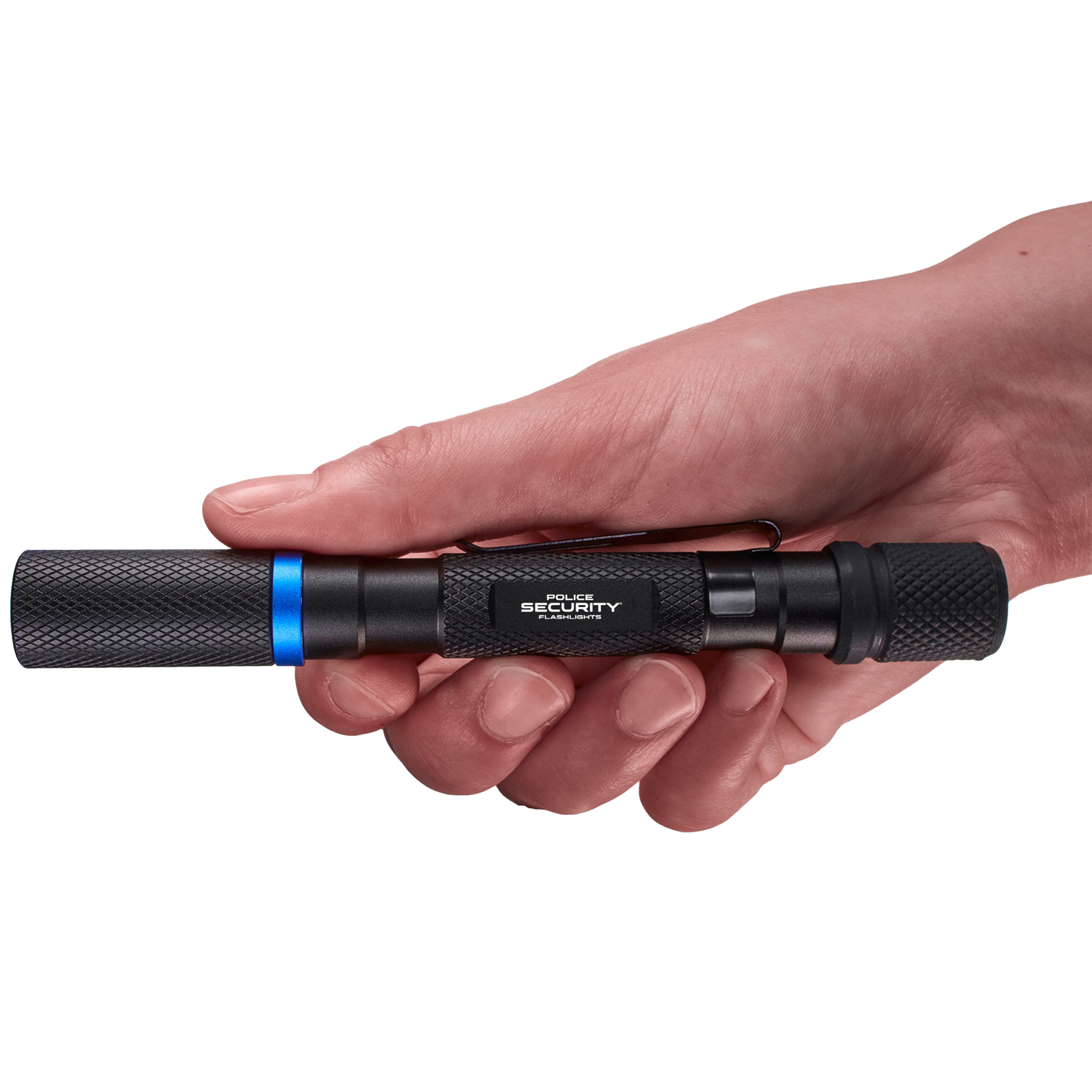 Police Security Cavalier penlight held in a hand