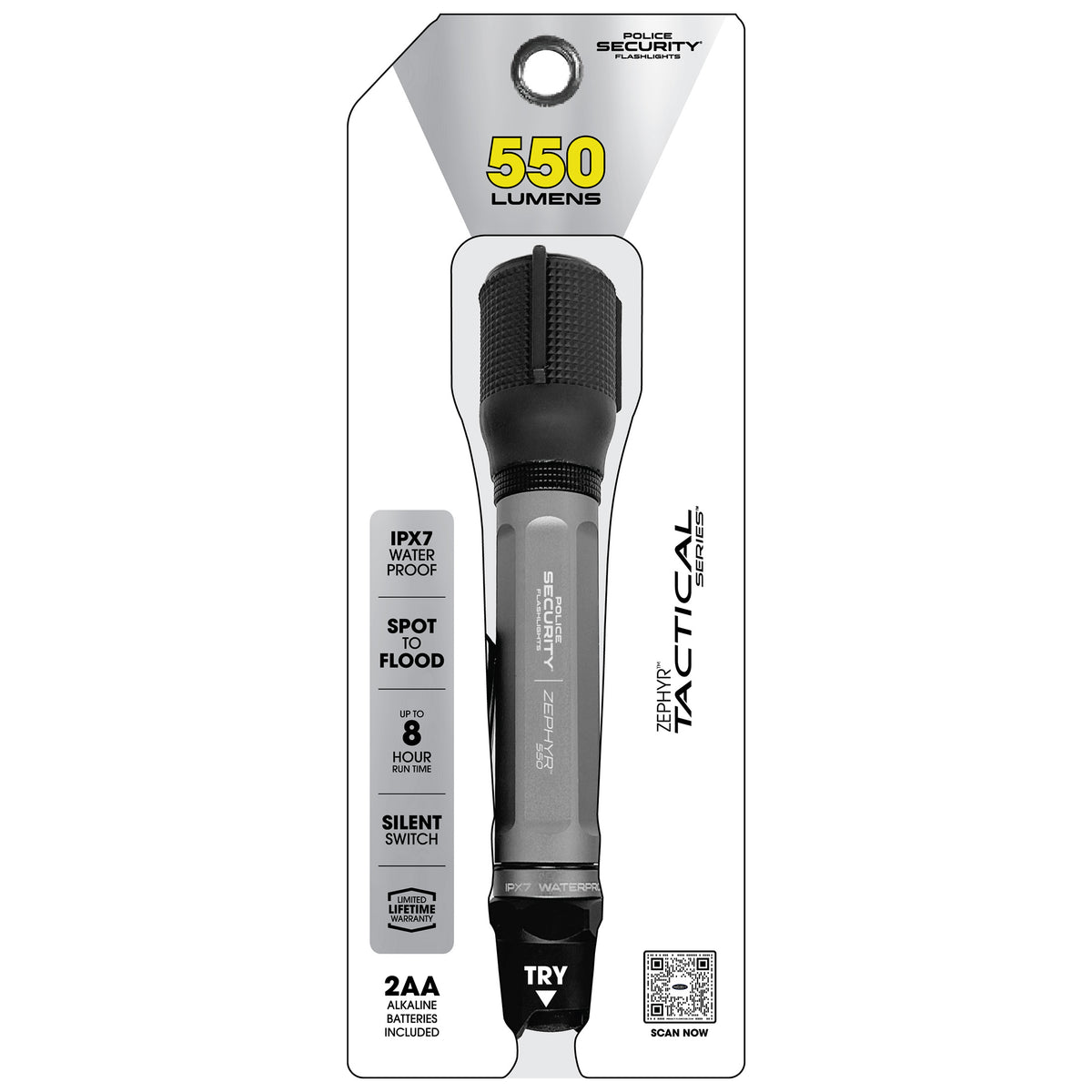 ZEPHYR 550 LUMEN ALKALINE FLASHLIGHT