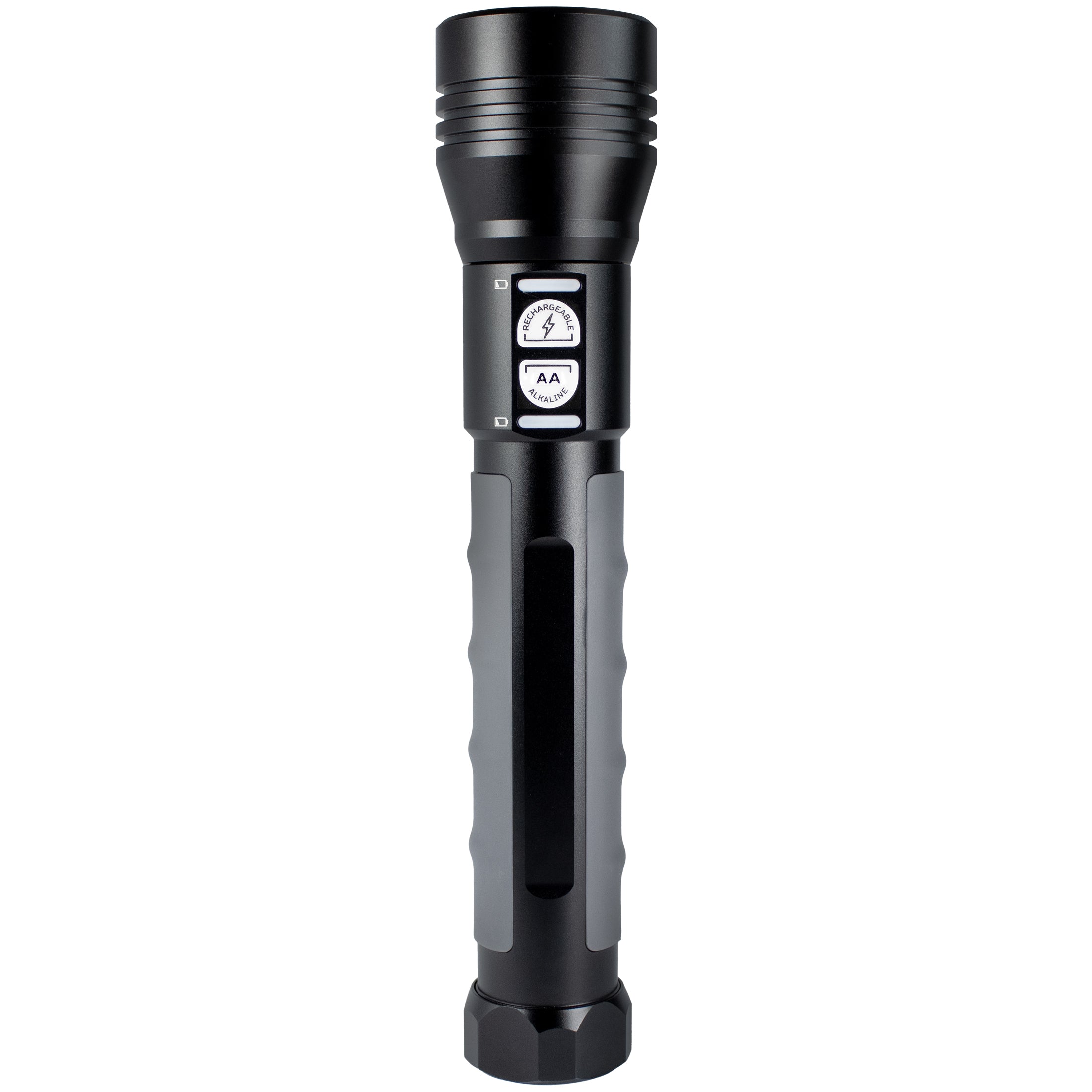 an image of the TWIN POWER 2000 LUMEN LED FLASHLIGHT standing vertically