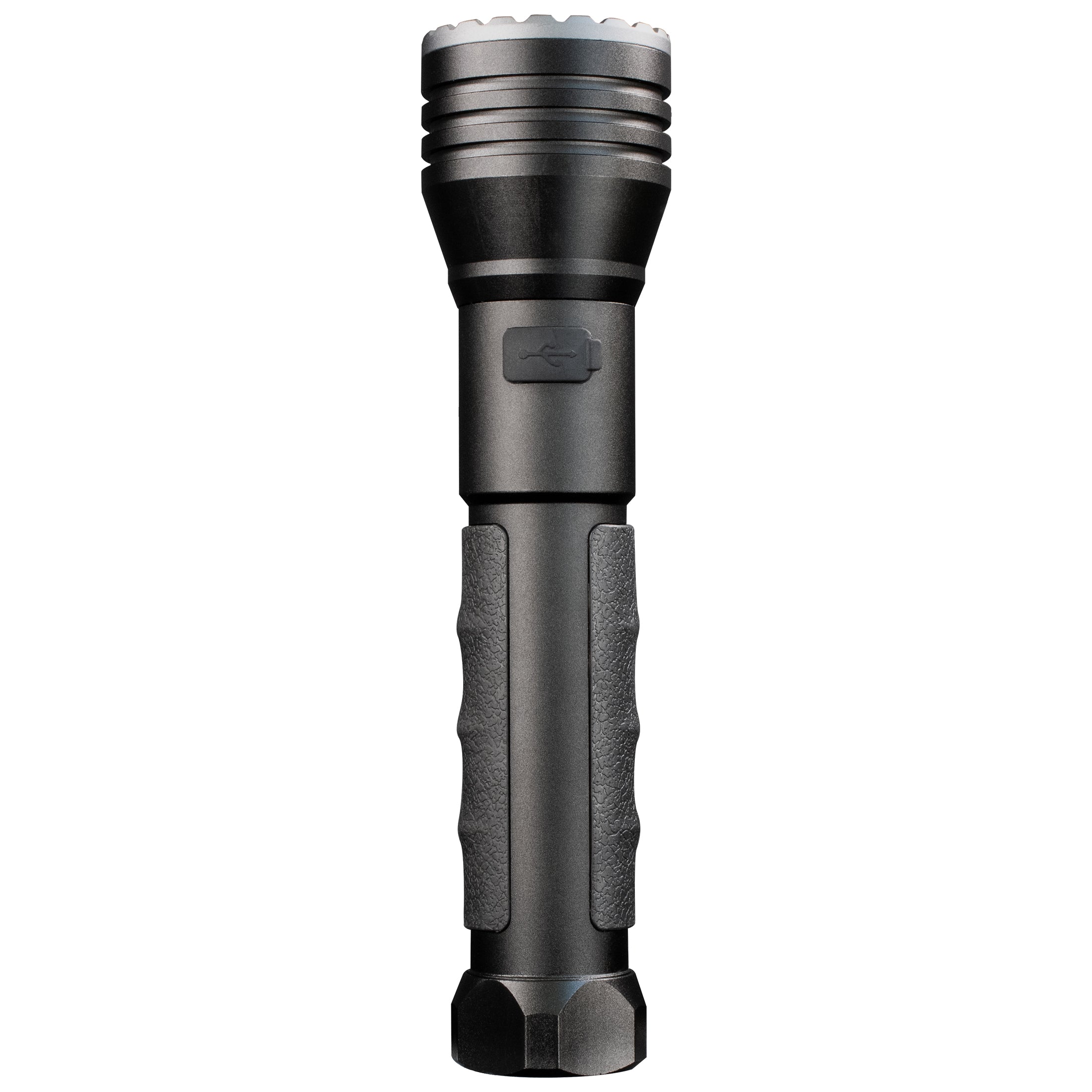 Police Security Twin Power Long Throw flashlight viewed from below
