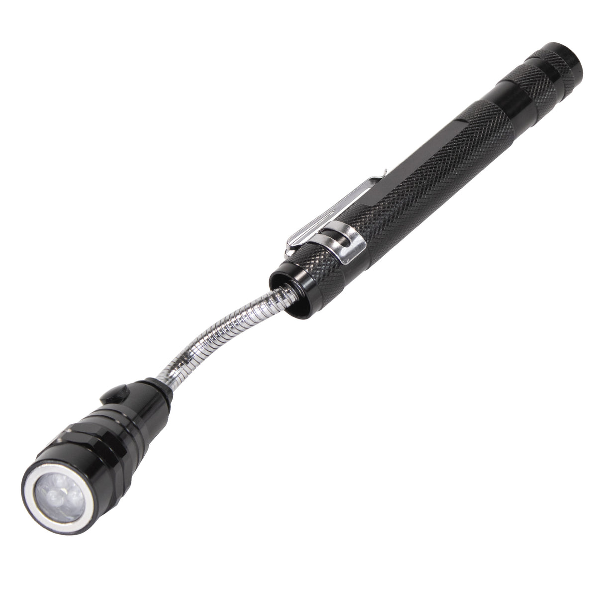 TELESCOPIC FLEXIBLE MAGNETIC PICK-UP TOOL WITH FLASHLIGHT