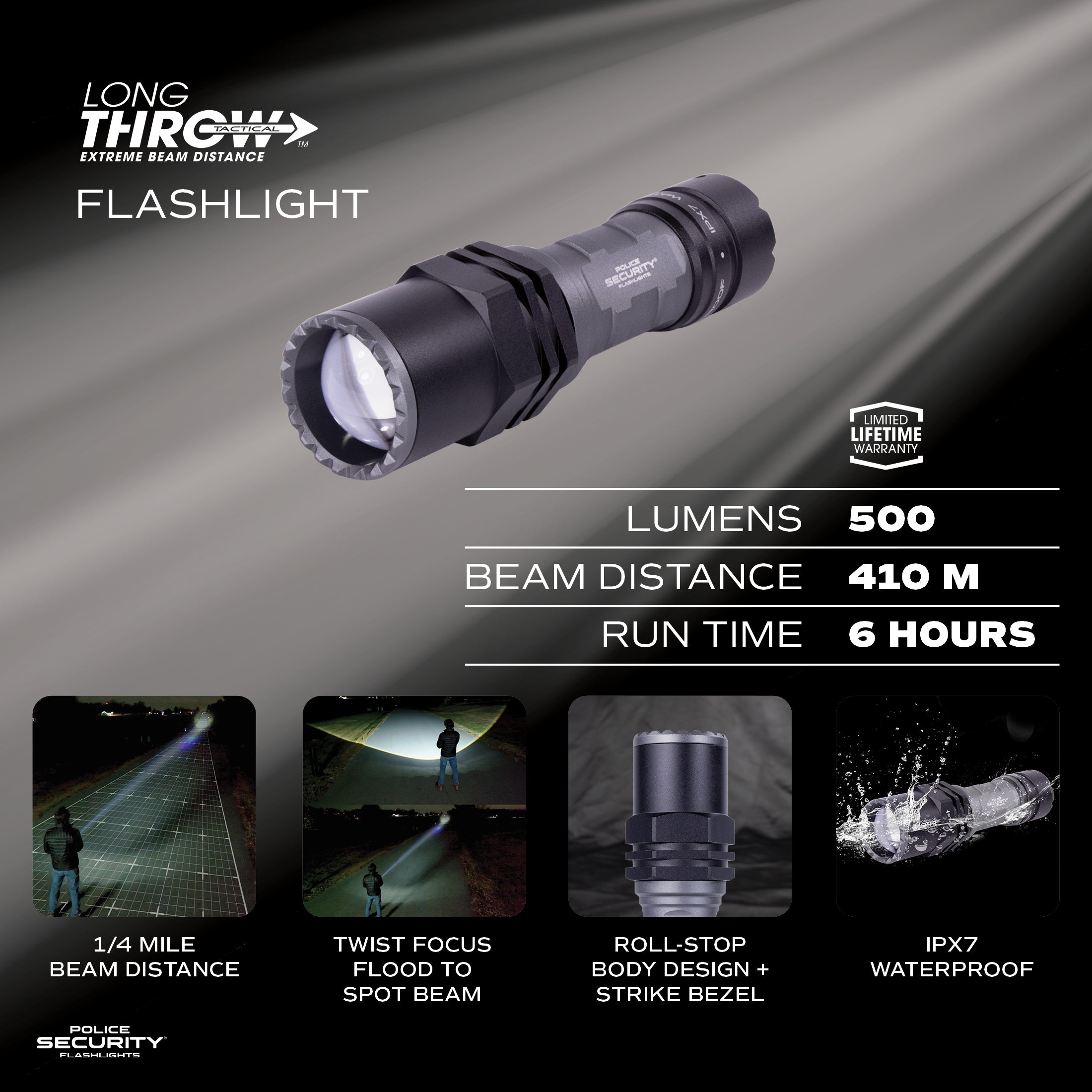LONG THROW 3AAA ALKALINE FLASHLIGHT