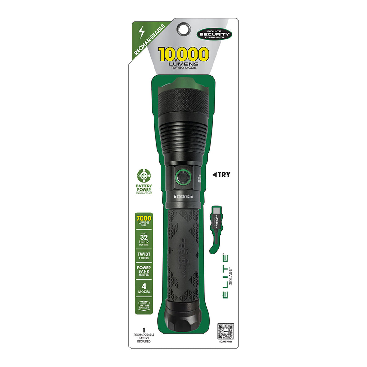 SKYLAR-R 10,000 LUMEN RECHARGEABLE FLASHLIGHT