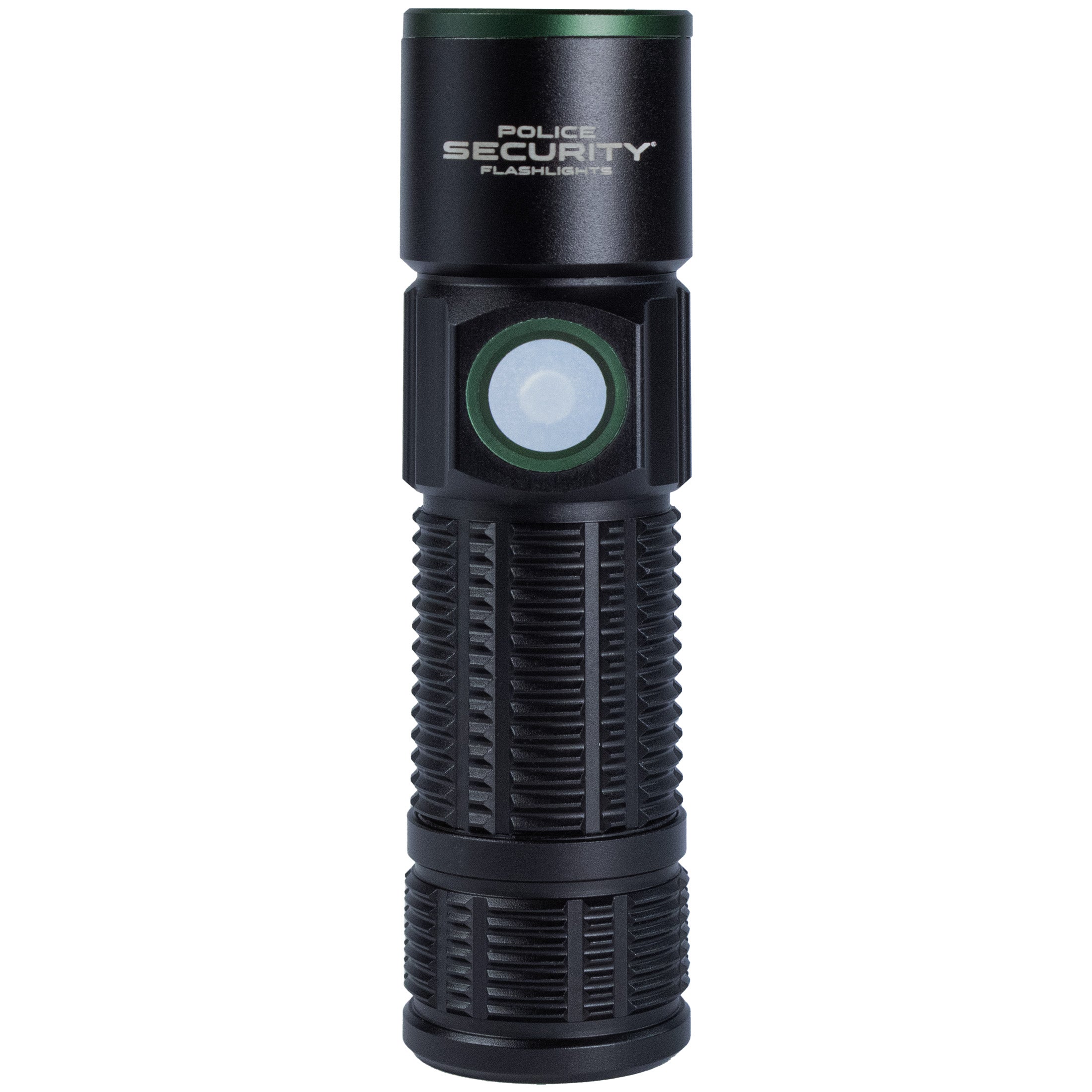 Police Security USB car flashlight as viewed from above