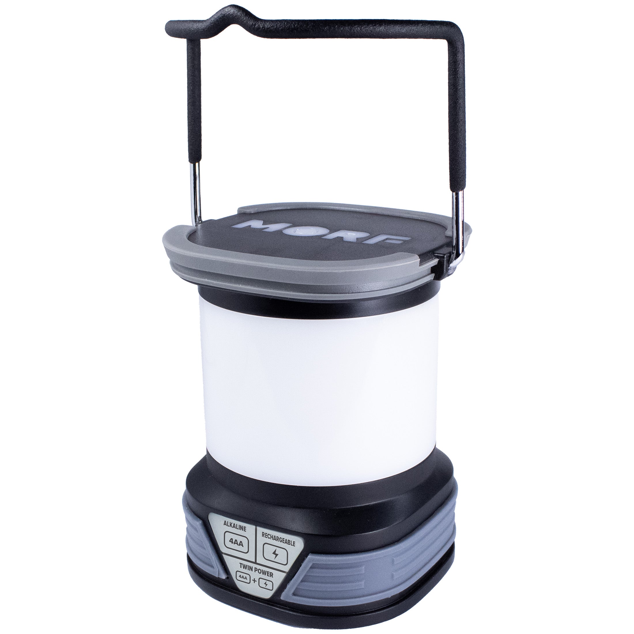 Twin Power lantern with carry handle raised
