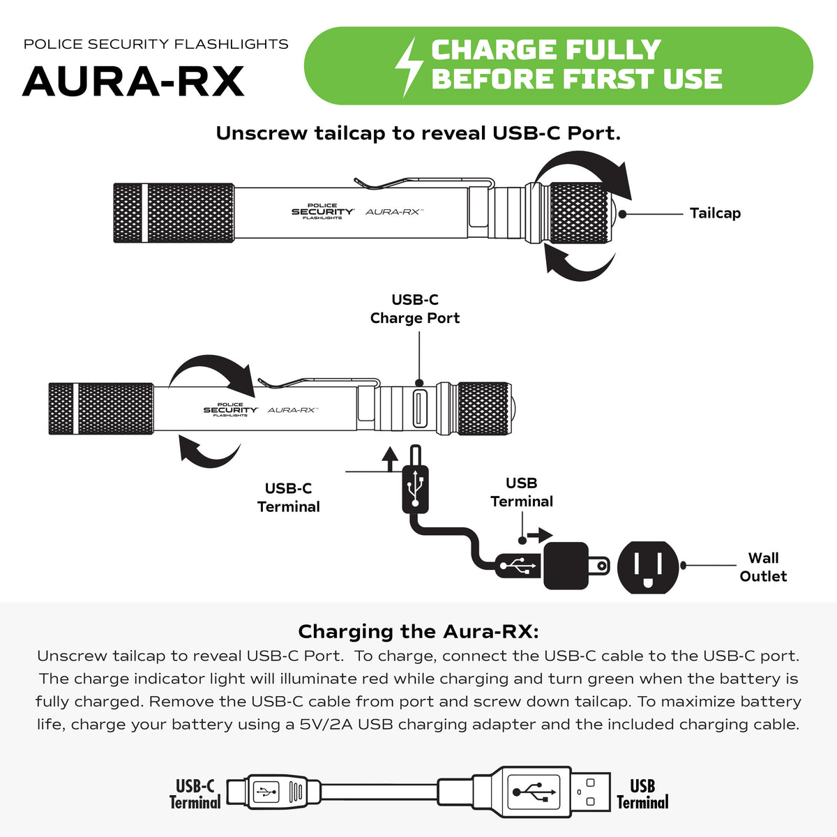 AURA-RX 600 LUMEN RECHARGEABLE PENLIGHT