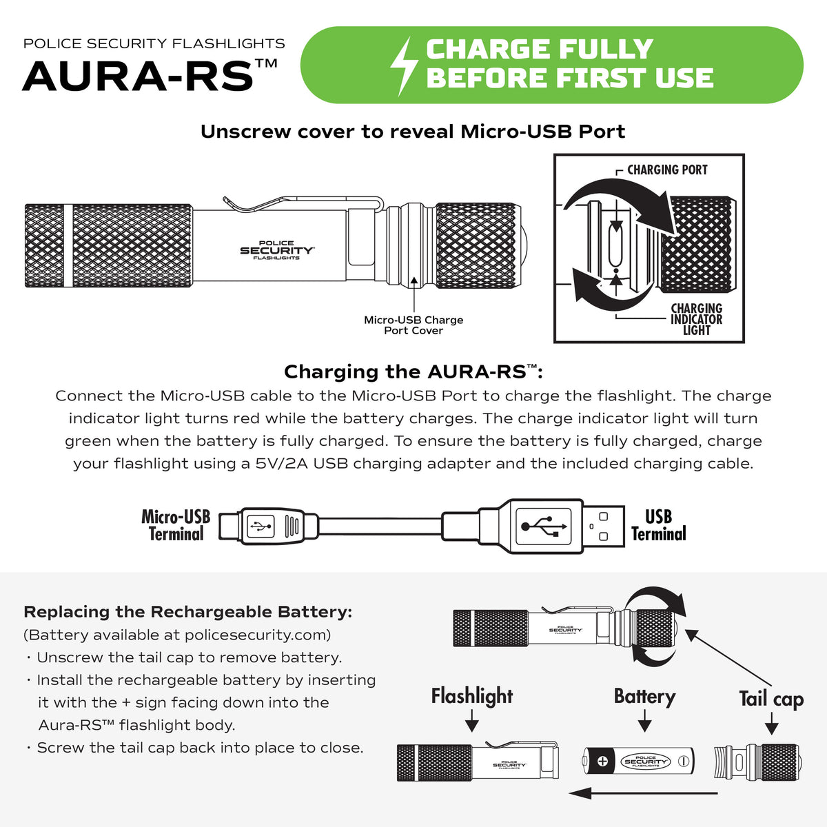 AURA-RS 260 LUMEN RECHARGEABLE PENLIGHT