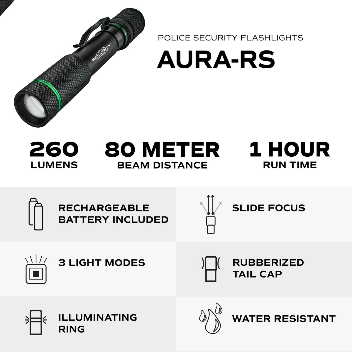 AURA-RS 260 LUMEN RECHARGEABLE PENLIGHT