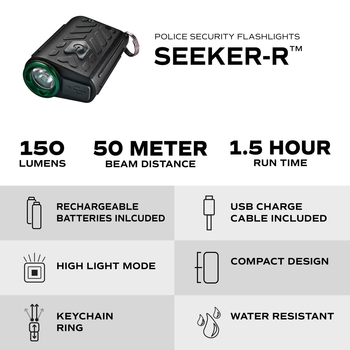 SEEKER RECHARGEABLE KEYCHAIN LIGHT