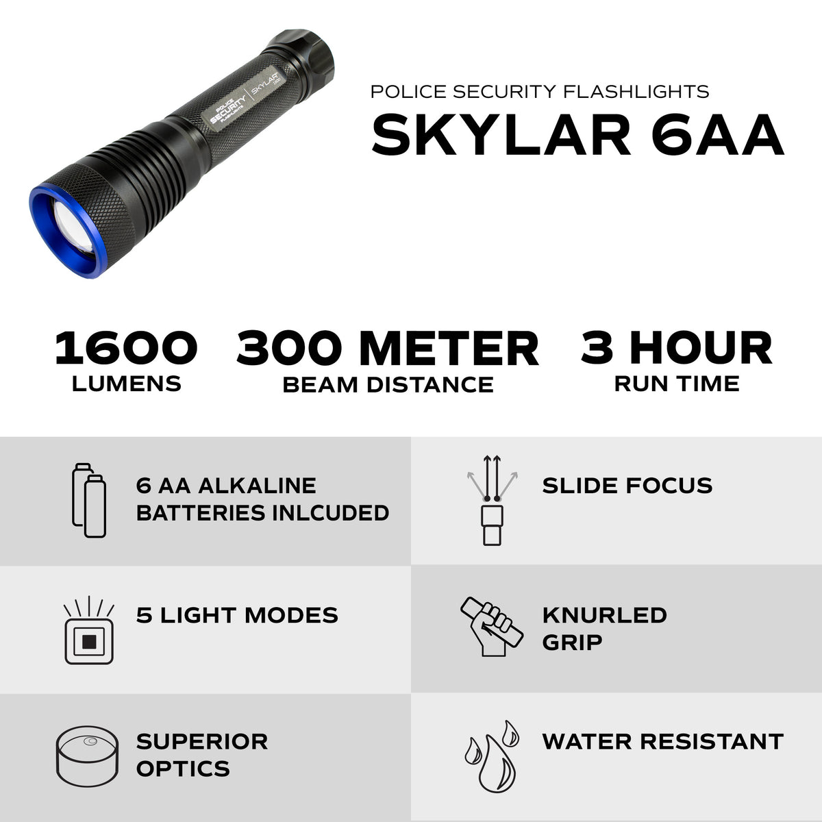 SKYLAR 1600 LUMEN FLASHLIGHT