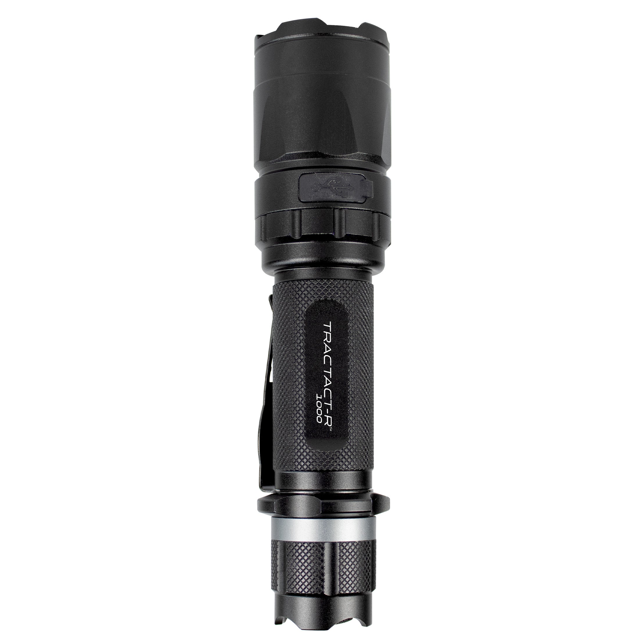 The Police Security Trac Tact-R flashlight viewed from above