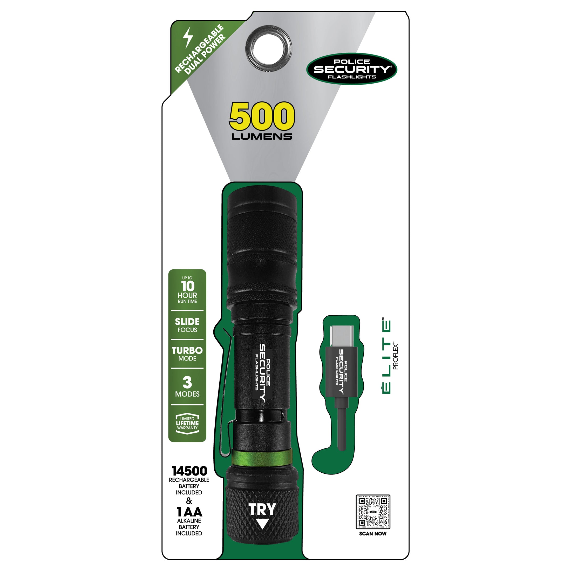 an image of the PROFLEX flashlight in its packaging