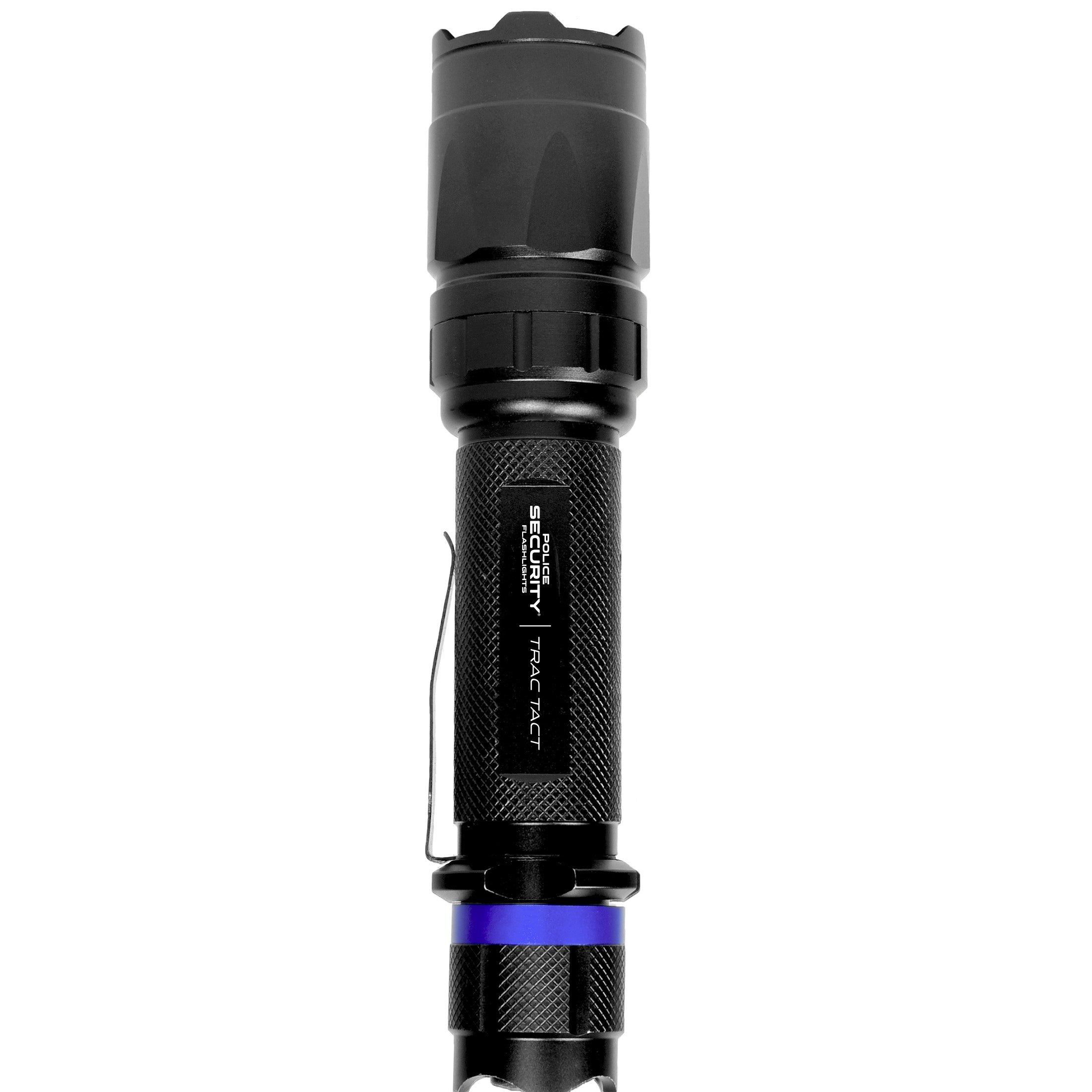 An image of the TRAC TACT 350 LUMEN WITH UV FLASHLIGHT standing vertically