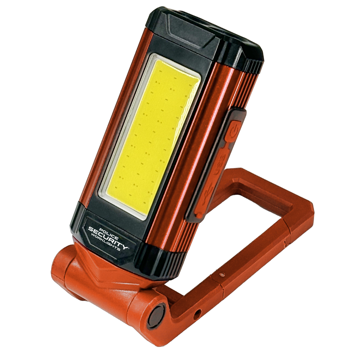 A Kickstand-R Mini worklight from Police Security on a white background