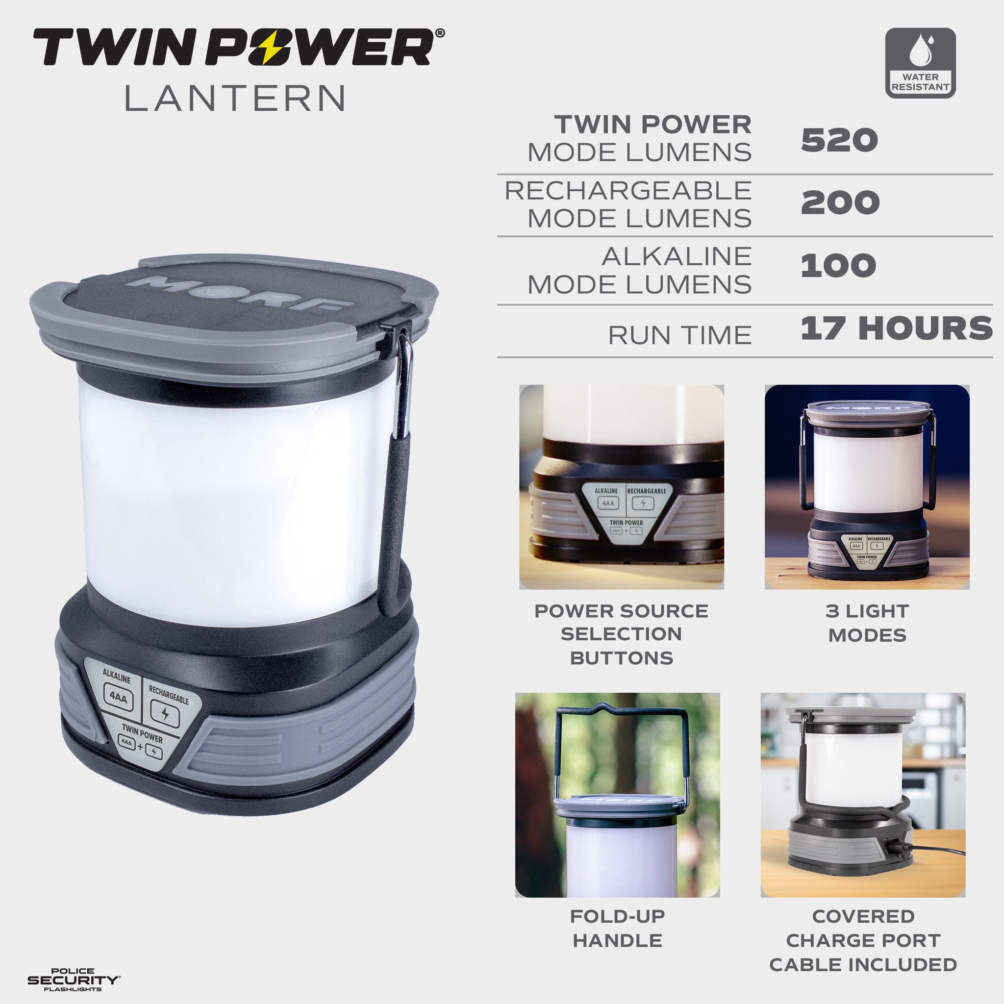 TWIN POWER 520 LUMEN LED LANTERN