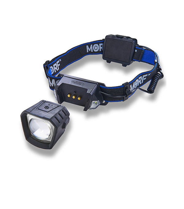 a hero image of the detached black and blue MORF R230 